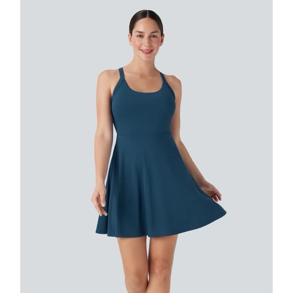 HALARA Active Dress SoftlyZero Stretch Backless Dance Soft Built In Shorts Large